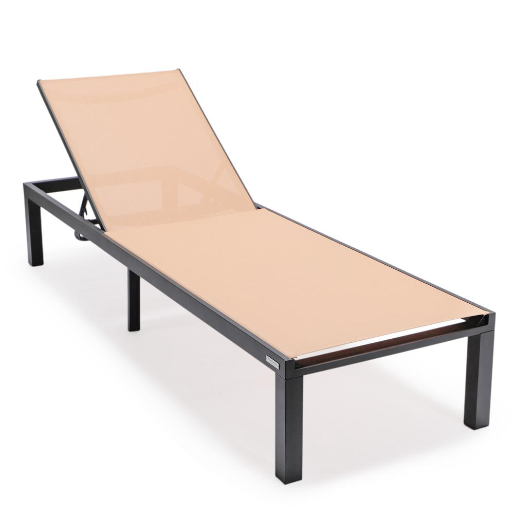 Black Aluminum Outdoor Patio Chaise Lounge Chair