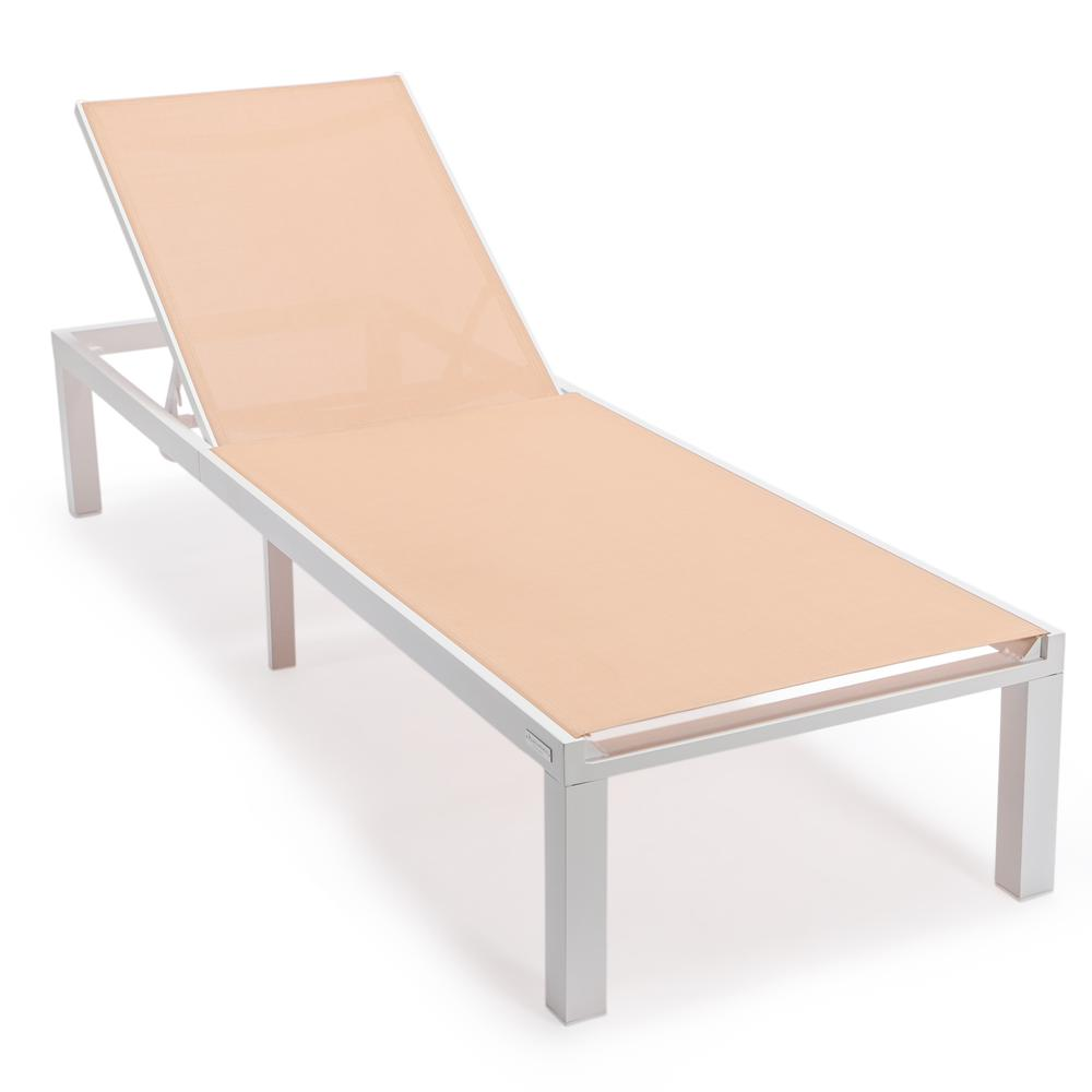 White Aluminum Outdoor Patio Chaise Lounge Chair