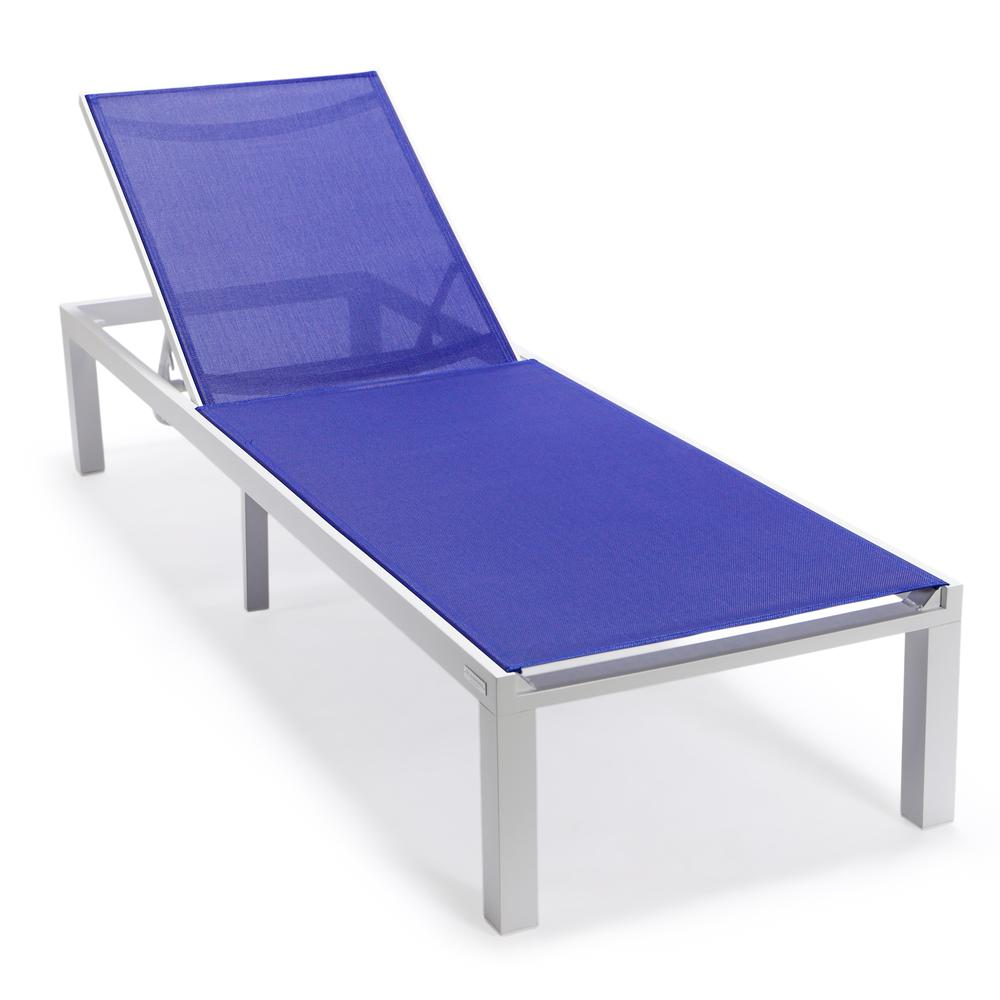 White Aluminum Outdoor Patio Chaise Lounge Chair