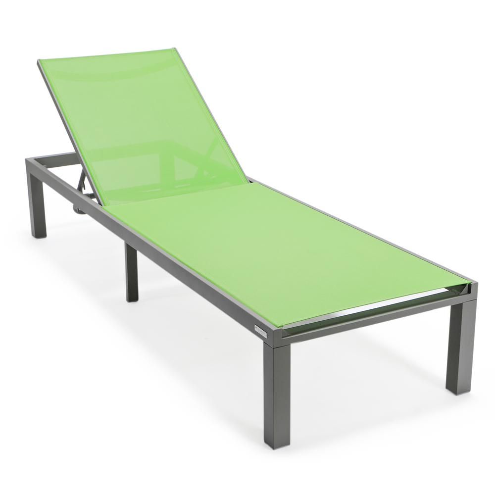 Grey Aluminum Outdoor Patio Chaise Lounge Chair