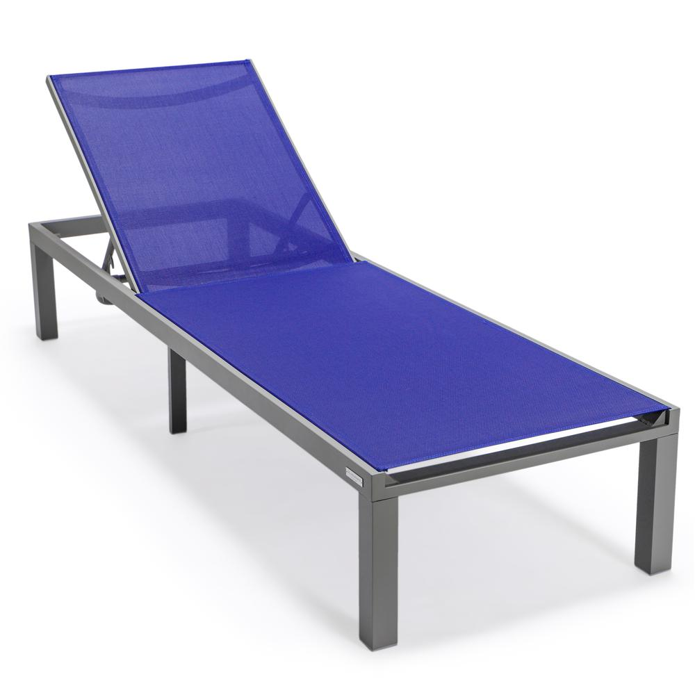 Grey Aluminum Outdoor Patio Chaise Lounge Chair