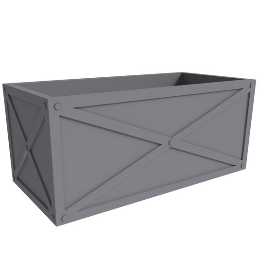 Bonsai Series Rectangle Poly Stone Planter in Grey 14.6 x 13 30 Long