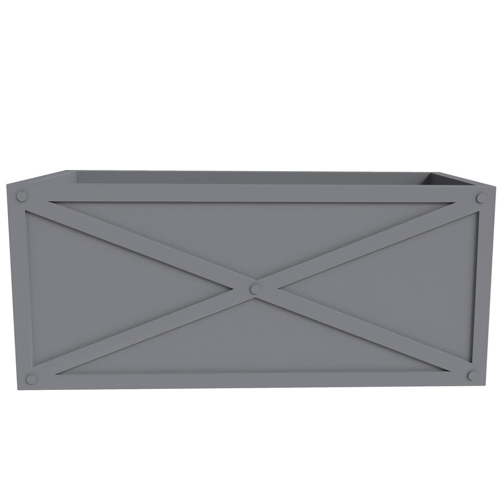 Bonsai Series Rectangle Poly Stone Planter in Grey 14.6 x 13 30 Long