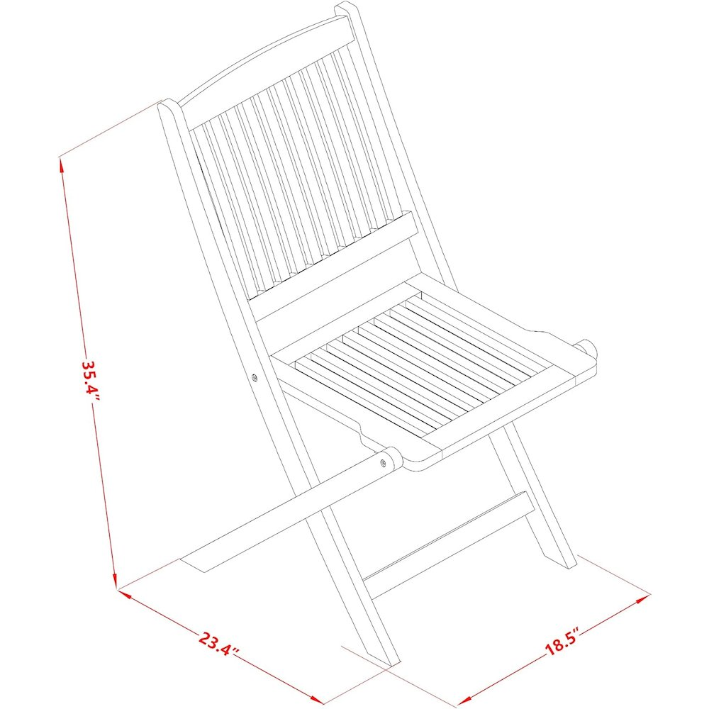 AECM7CWNA - 7 Piece Excellent Outdoor Patio Set-Beautiful Wooden Folding Table with 6 Arm Less Outdoor Chairs- Natural Oil Finish