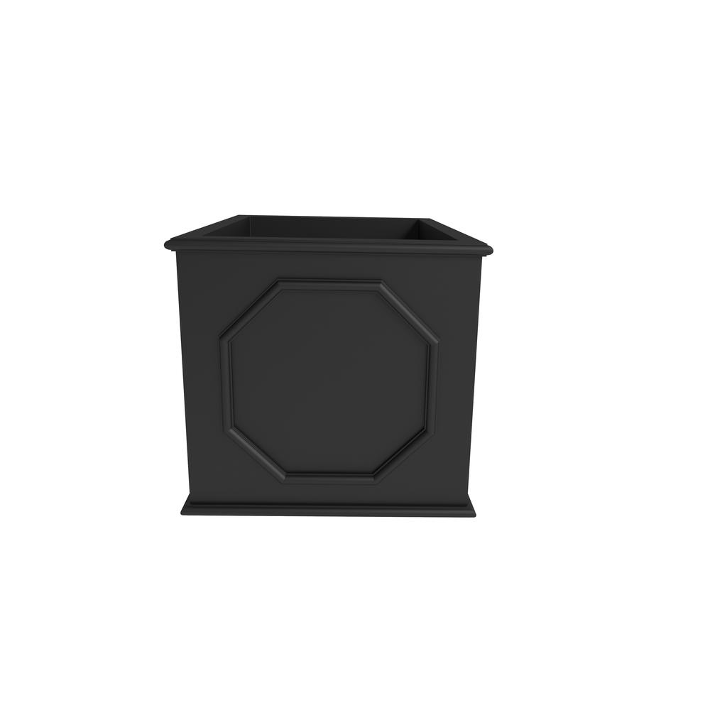 Sprout Series Cubic Fiber Stone Planter in Black 12.6 Cube