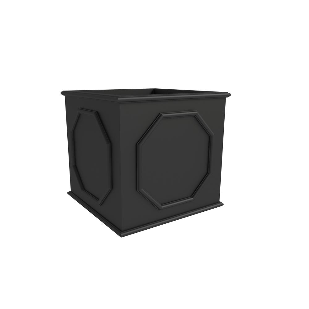 Sprout Series Cubic Fiber Stone Planter in Black 15 Cube