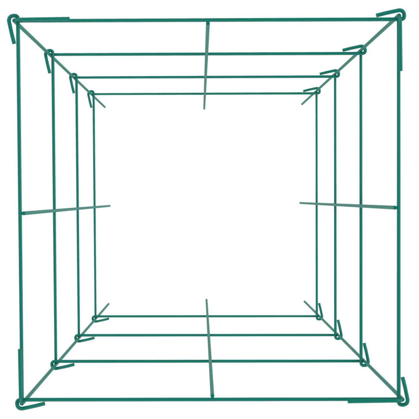 VEVOR Tomato Cages, 11.8" x 11.8" x 46.1", 10 Packs Square Plant Support Cages, Green PVC-Coated Steel Tomato Towers for Climbing Vegetables, Plants, Flowers, Fruits