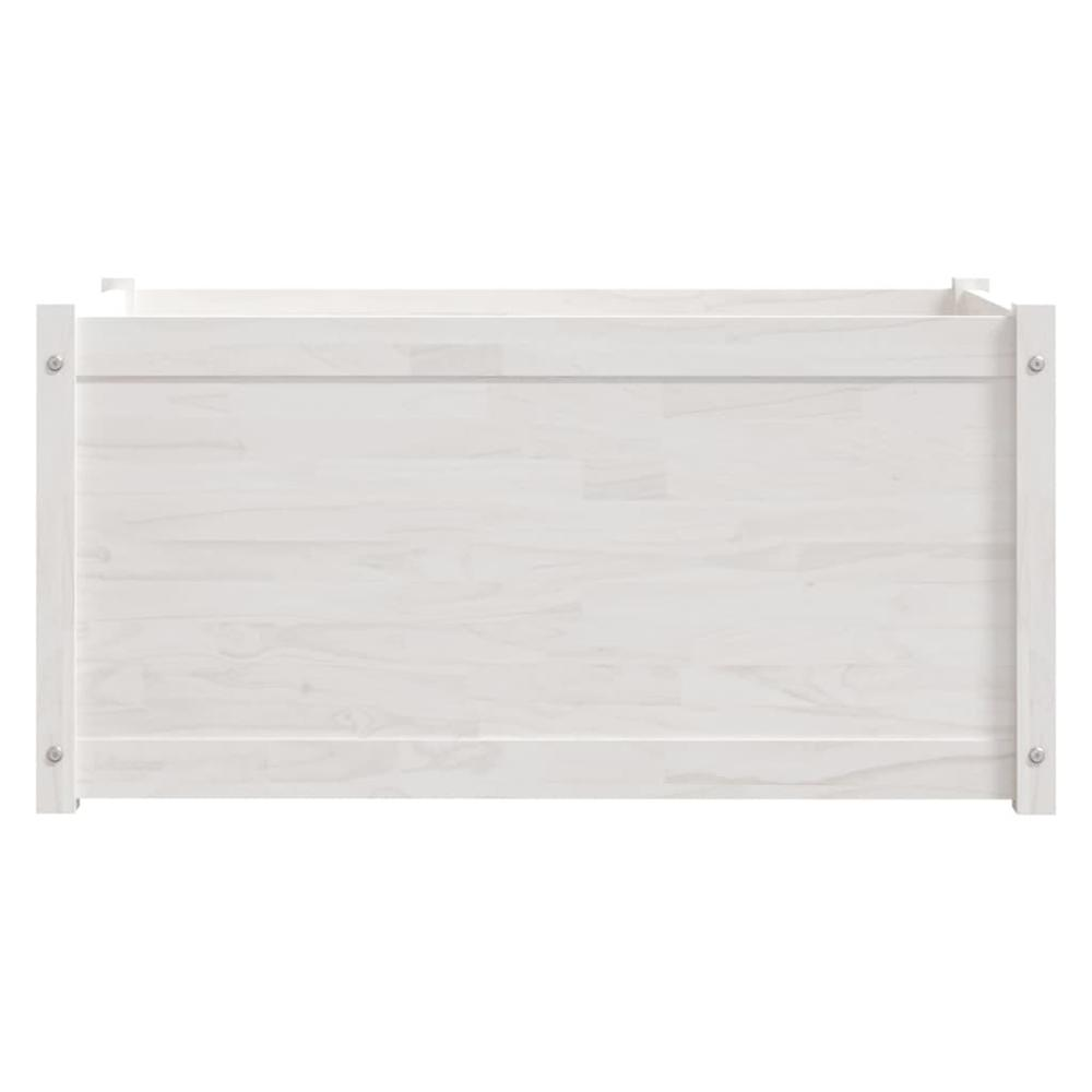 Garden Planter White 39.4"x19.7"x19.7" Solid Wood Pine