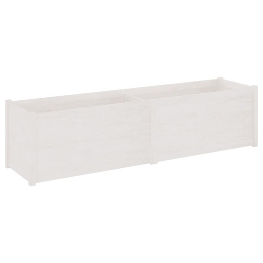 Garden Planter White 78.7"x19.7"x19.7" Solid Wood Pine