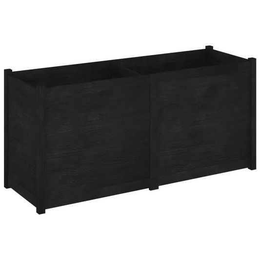 Garden Planter Black 59.1"x19.7"x27.6" Solid Wood Pine