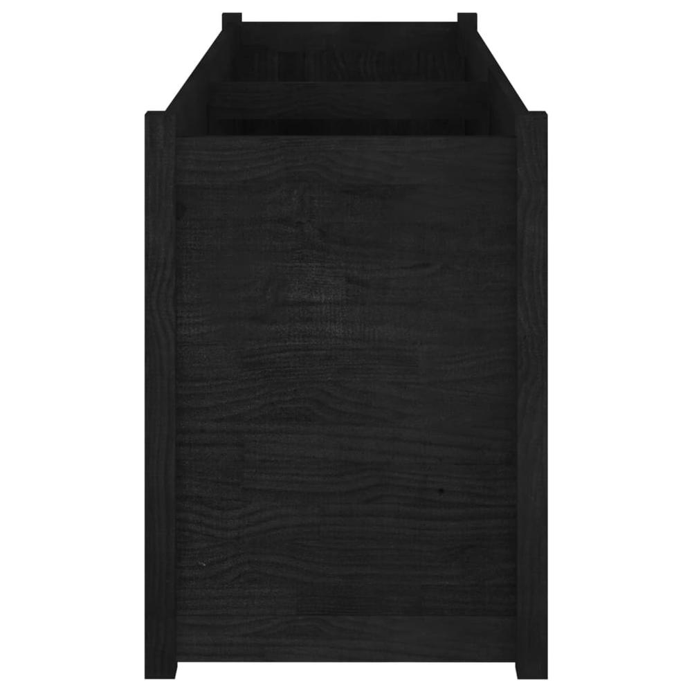 Garden Planter Black 59.1"x19.7"x27.6" Solid Wood Pine