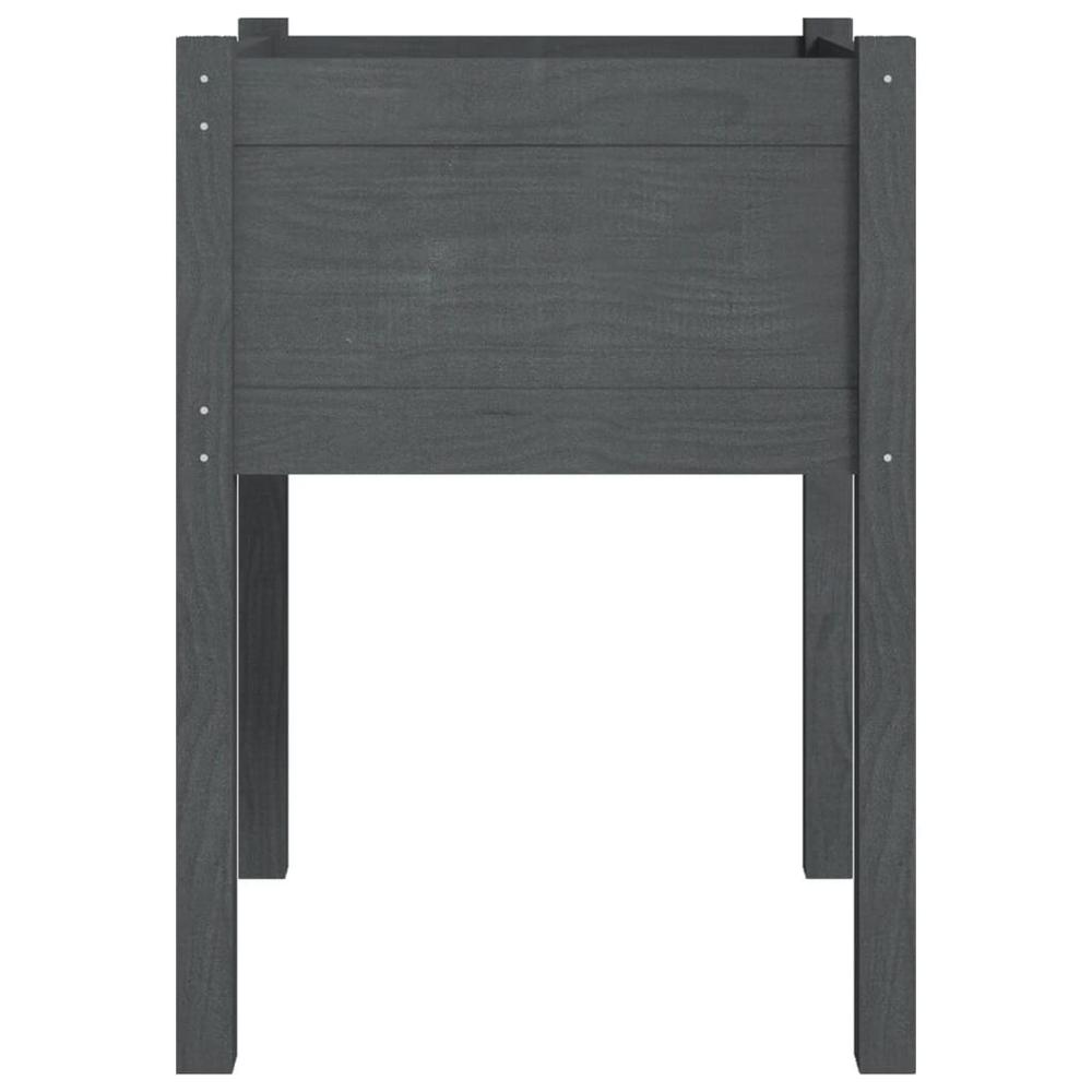 Garden Planter Gray 19.7"x19.7"x27.6" Solid Wood Pine