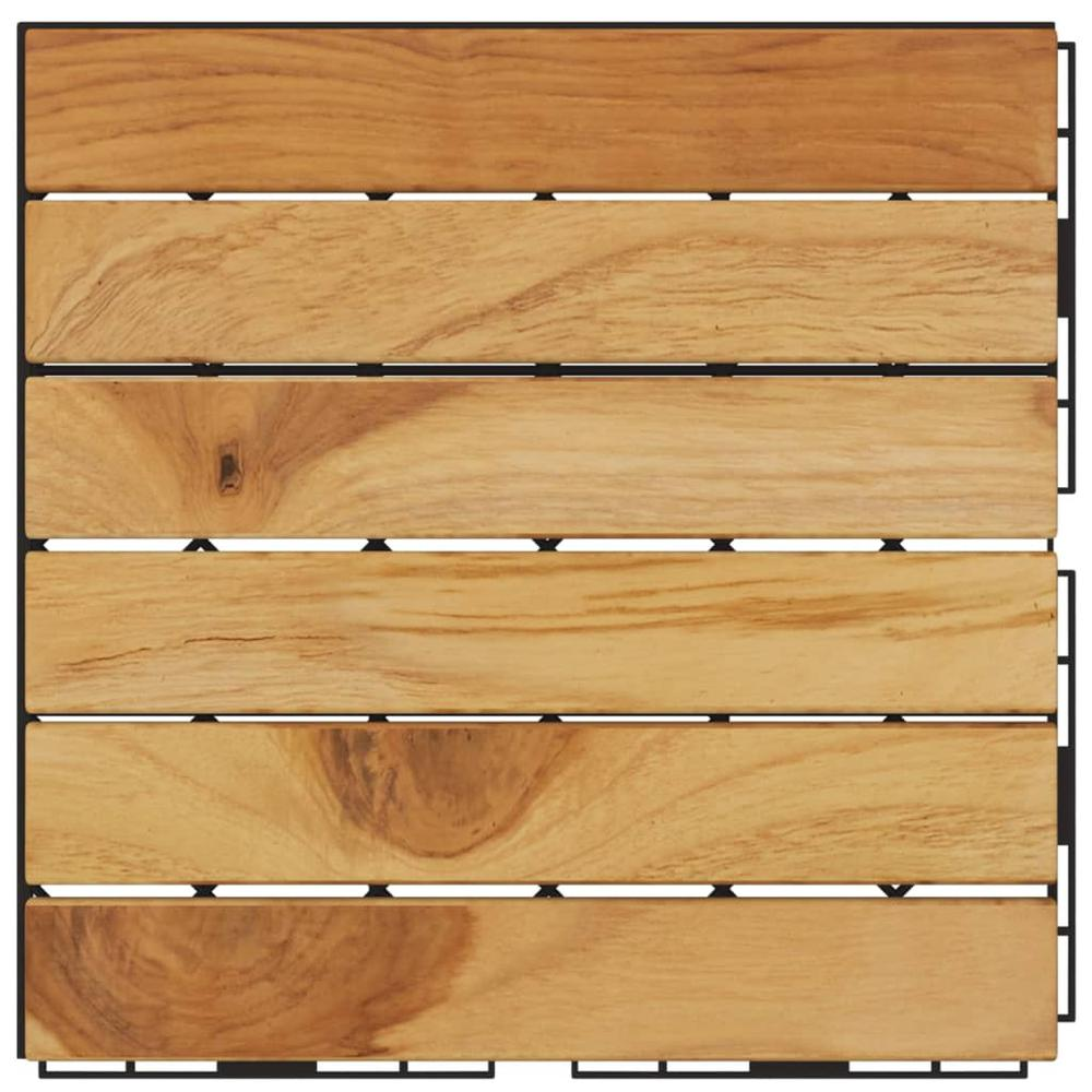 Decking Tiles 10 pcs 11.8"x11.8" Solid Wood Teak Vertical Pattern