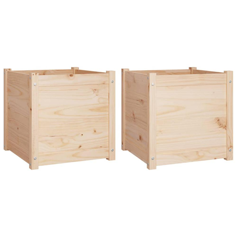 Garden Planters 2 pcs 19.7"x19.7"x19.7" Solid Wood Pine