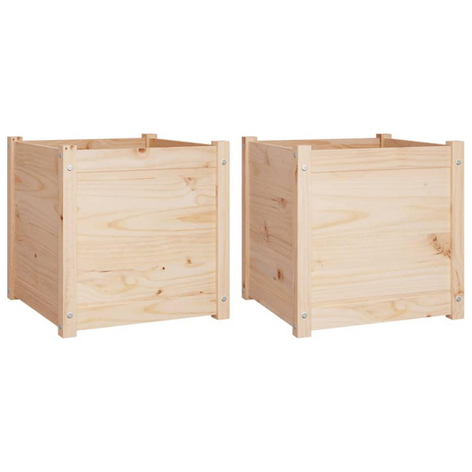 Garden Planters 2 pcs 19.7"x19.7"x19.7" Solid Wood Pine