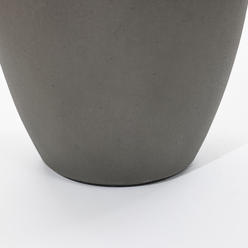 2-Piece Tall Tapered Round Plastic Planters Set, Husky Gray