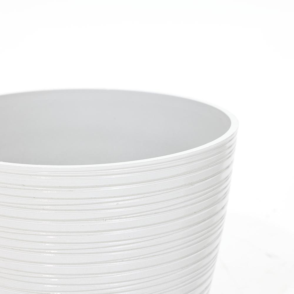 2-Piece Tapered Round Plastic Planters Set, Pearl White