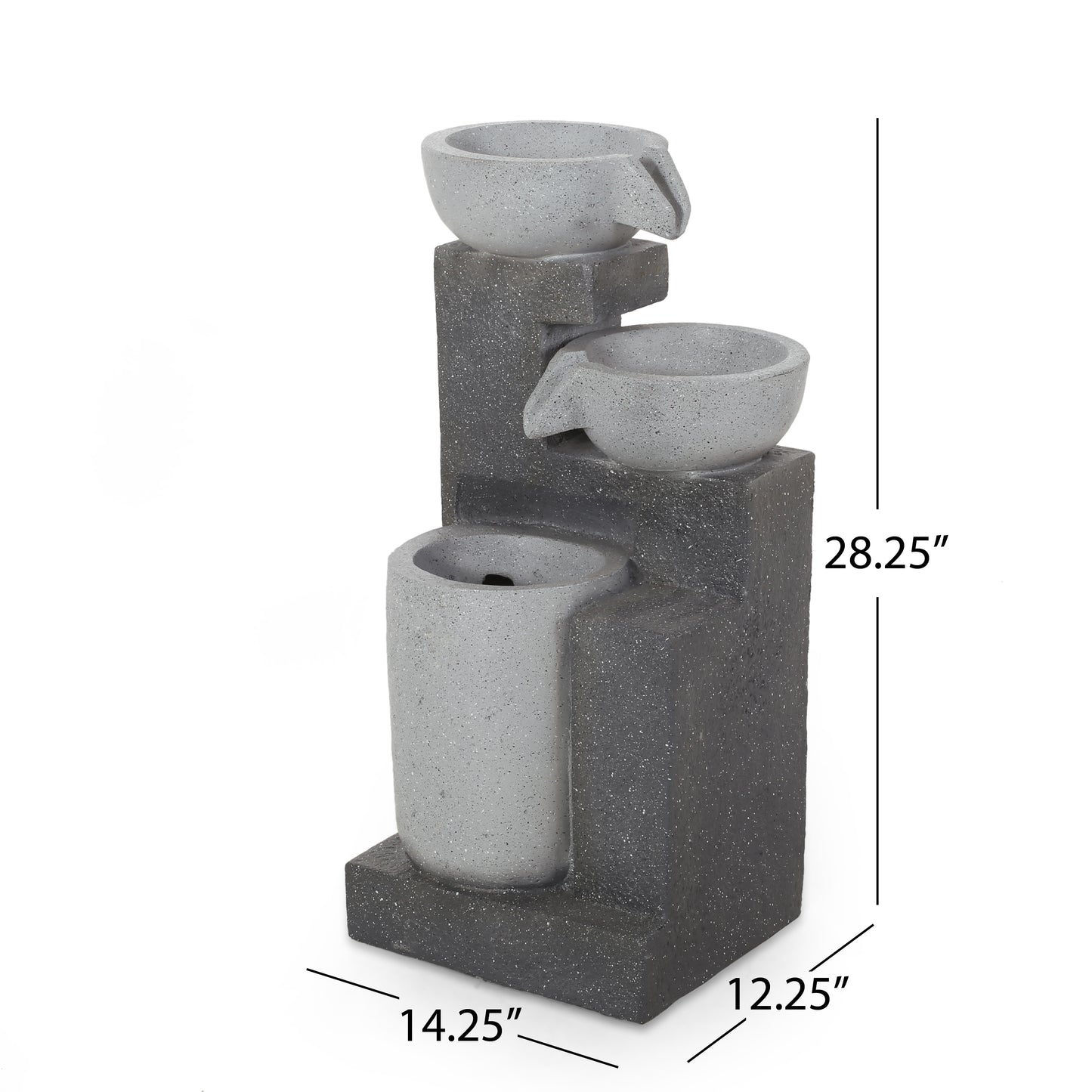 ASHFORD 3 TIER FOUNTAIN, Multi Gray, No Assembly Required