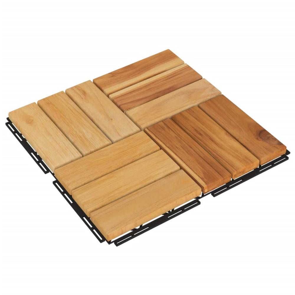 Decking Tiles 30 pcs 11.8"x11.8" Solid Wood Teak