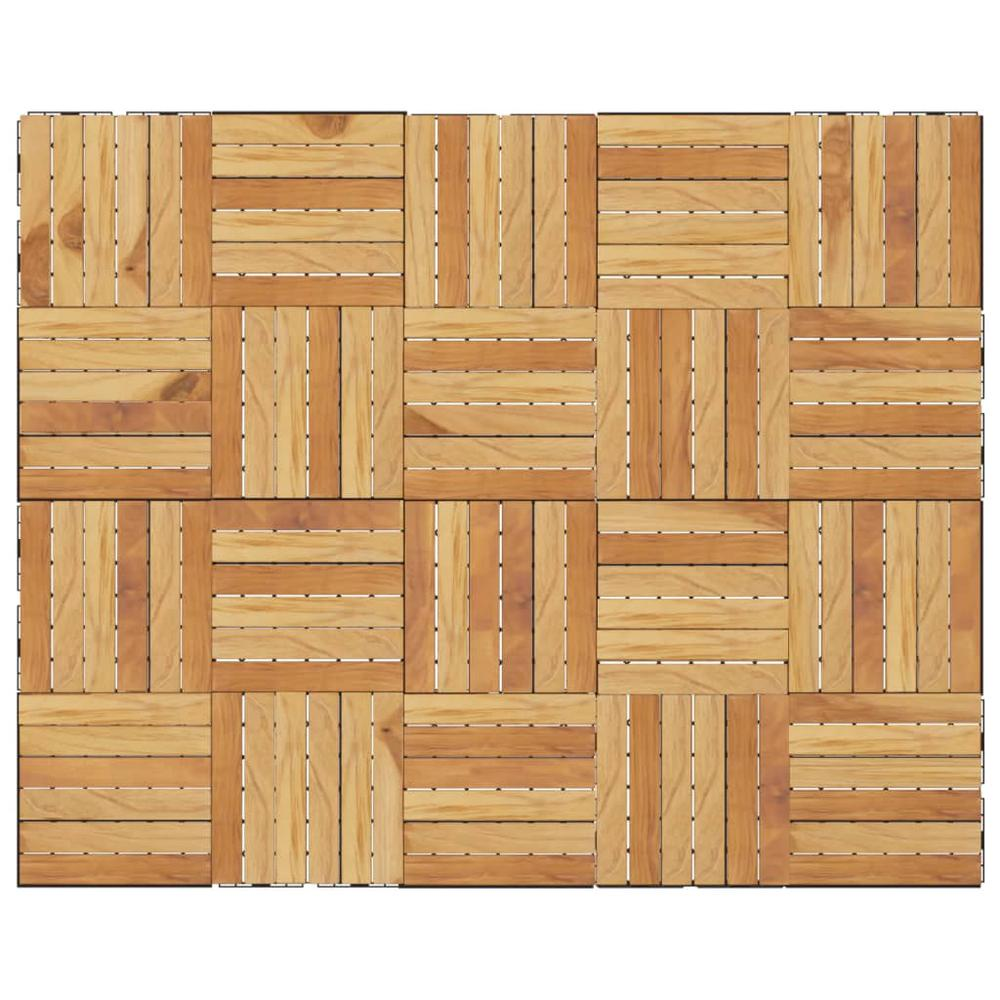 Decking Tiles 20 pcs 11.8"x11.8" Solid Wood Teak Vertical Pattern