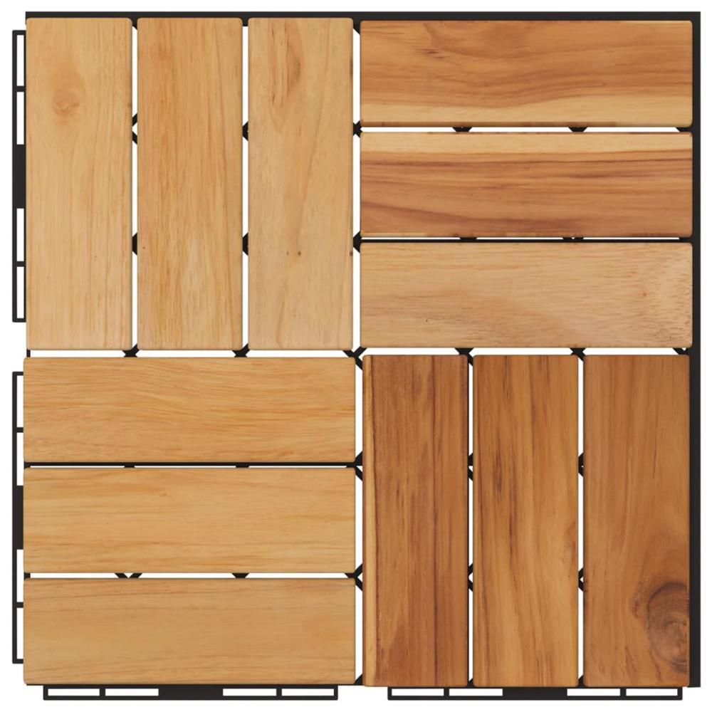 Decking Tiles 20 pcs 11.8"x11.8" Solid Wood Teak