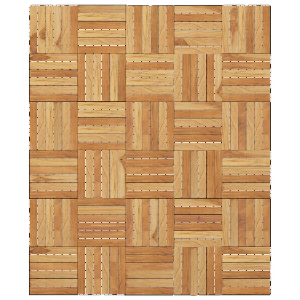 Decking Tiles 30 pcs 11.8"x11.8" Solid Wood Teak Vertical Pattern