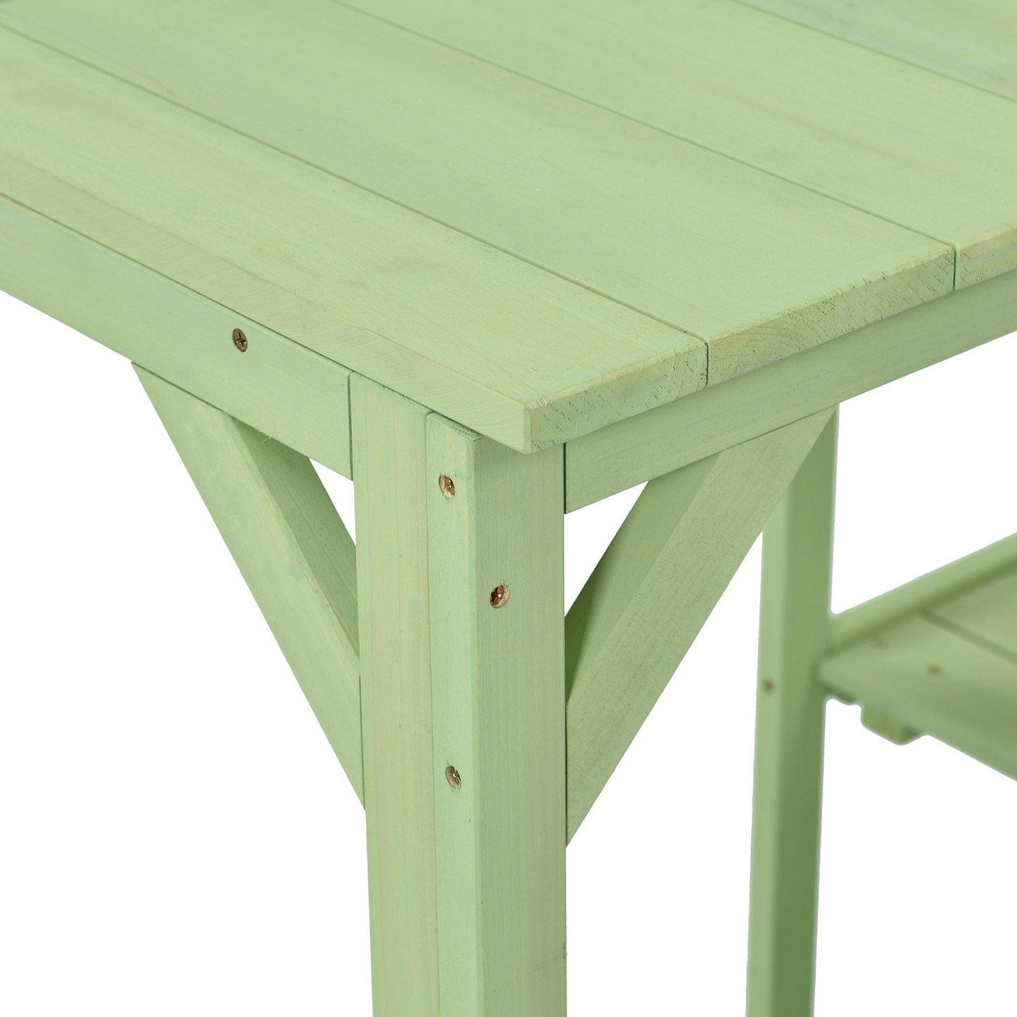 64.6" Large Outdoor Potting Bench, Garden Potting Table, Wood Workstation with 6-Tier Shelves, Large Tabletop and Side Hook for Mudroom, Backyard,Green