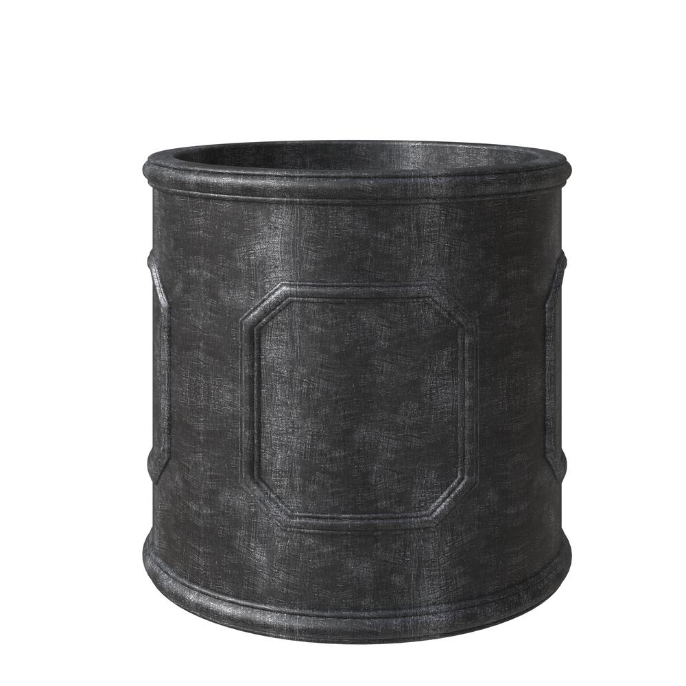 Meadow Series Fiber Stone Planter in Black 17.7" Dia, 17.7" HIgh