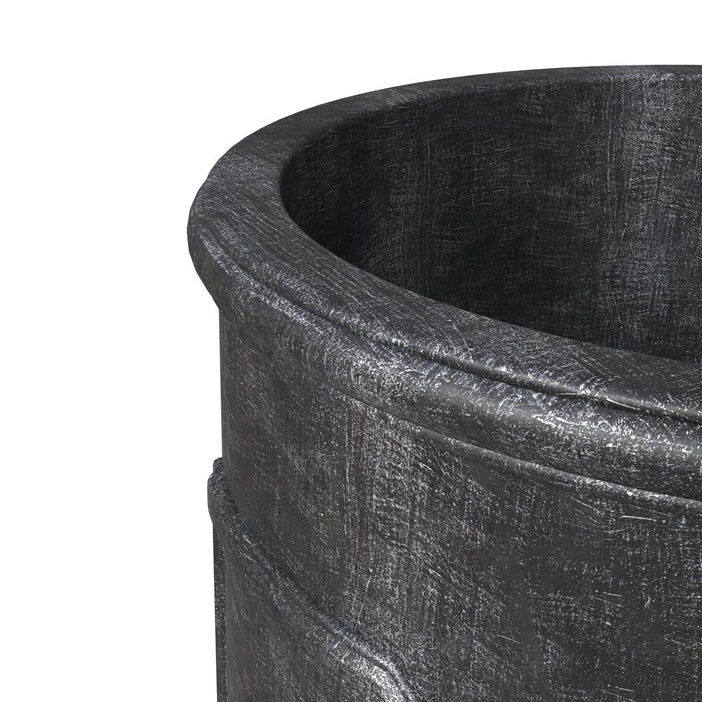 Meadow Series Fiber Stone Planter in Black 17.7" Dia, 17.7" HIgh