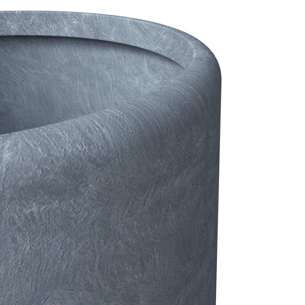 Poly Stone cylindrical Shape Planter in Aged Concrete 12" Dia, 14.2" High