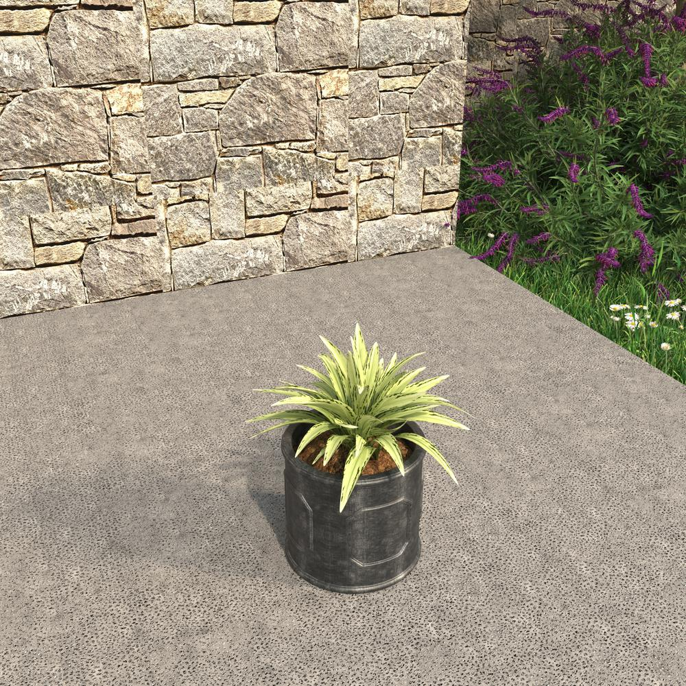 Meadow Series Fiber Stone Planter in Black 10.6" Dia, 10.6" HIgh