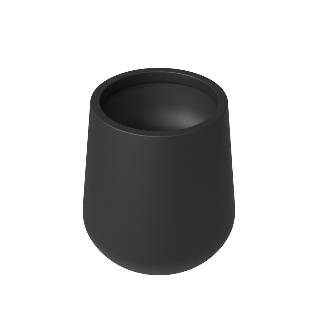 Orchid Seires Poly Stone Planter in Black 11.8 Dia 12 High