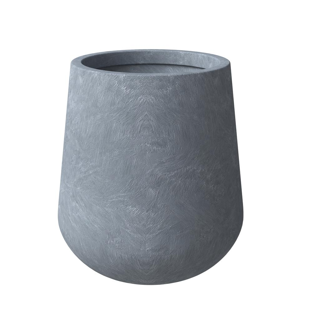 Orchid Seires Poly Stone Planter in Aged Concrete 27.6 Dia 27.6 High