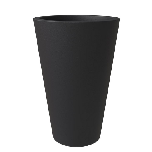 Pebble Series Poly Stone Planter 15.7." Dia 23.6" High in Black