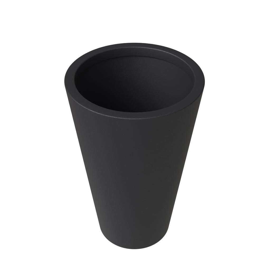 Pebble Series Poly Stone Planter 15.7." Dia 23.6" High in Black