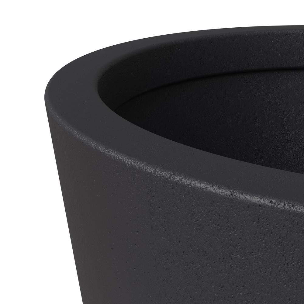 Pebble Series Poly Stone Planter 15.7." Dia 23.6" High in Black