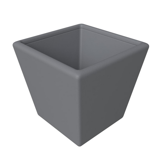 Blossom Series Poly Stone Planter in Dark Grey 17 Dia, 16 High