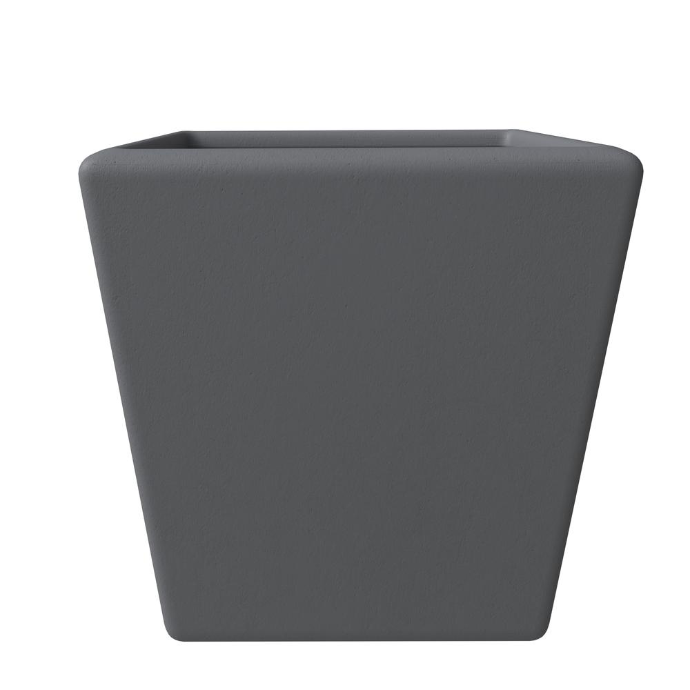 Blossom Series Poly Stone Planter in Dark Grey 17 Dia, 16 High