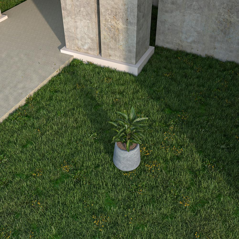 Orchid Seires Poly Stone Planter in Aged Concrete 7.1 Dia 7.9 High