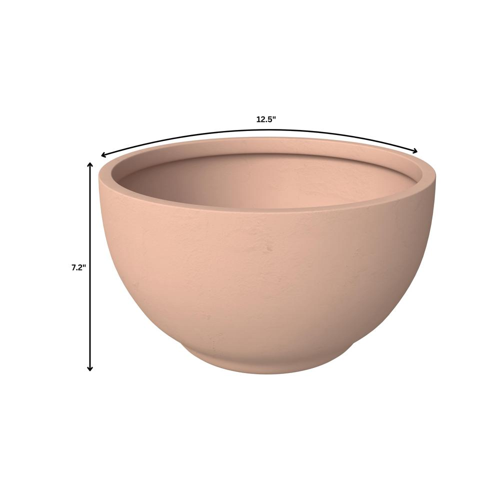 Grove Series Poly Stone Planter Set in Terracotta