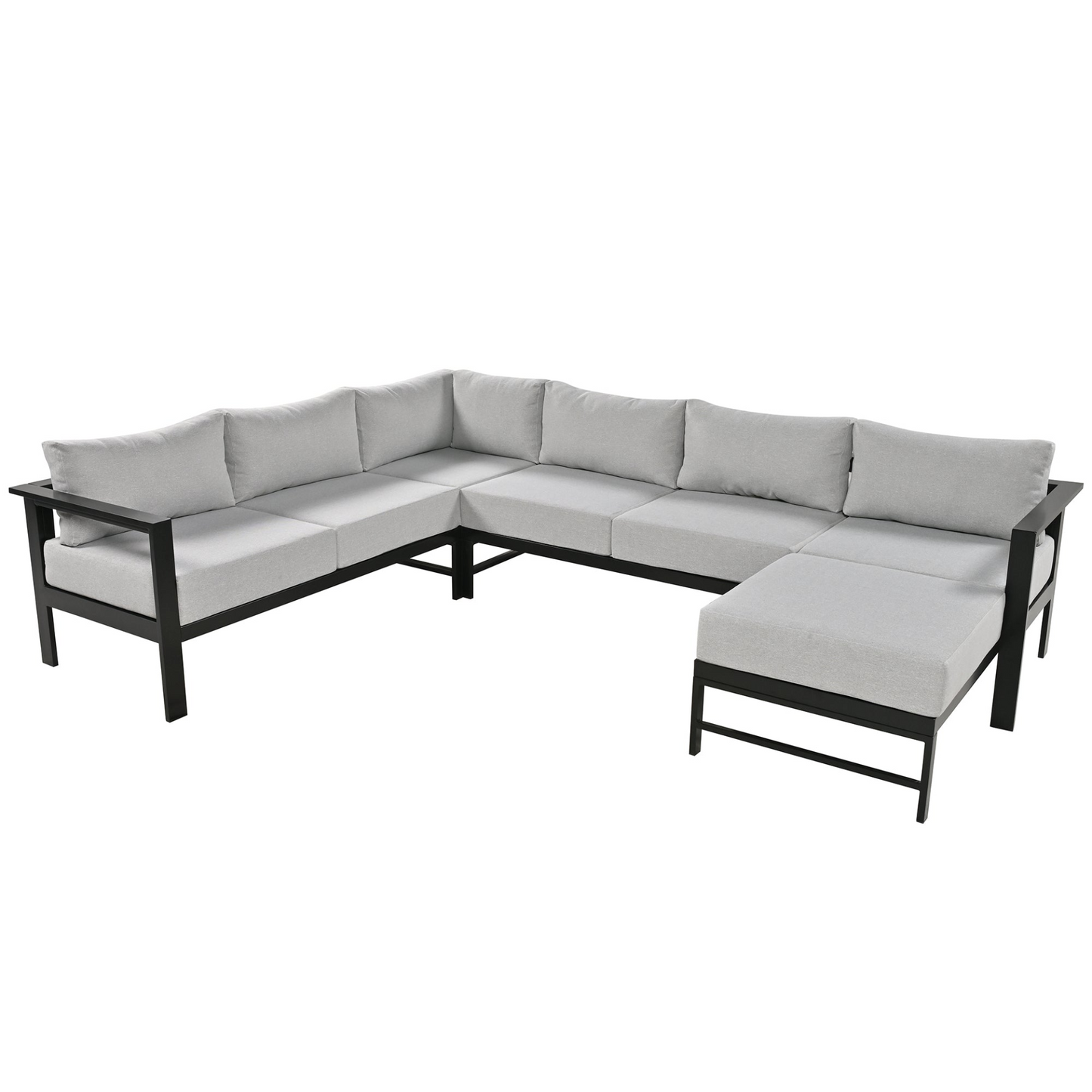 U-shaped multi-person outdoor sofa set, suitable for gardens, backyards, and balconies.