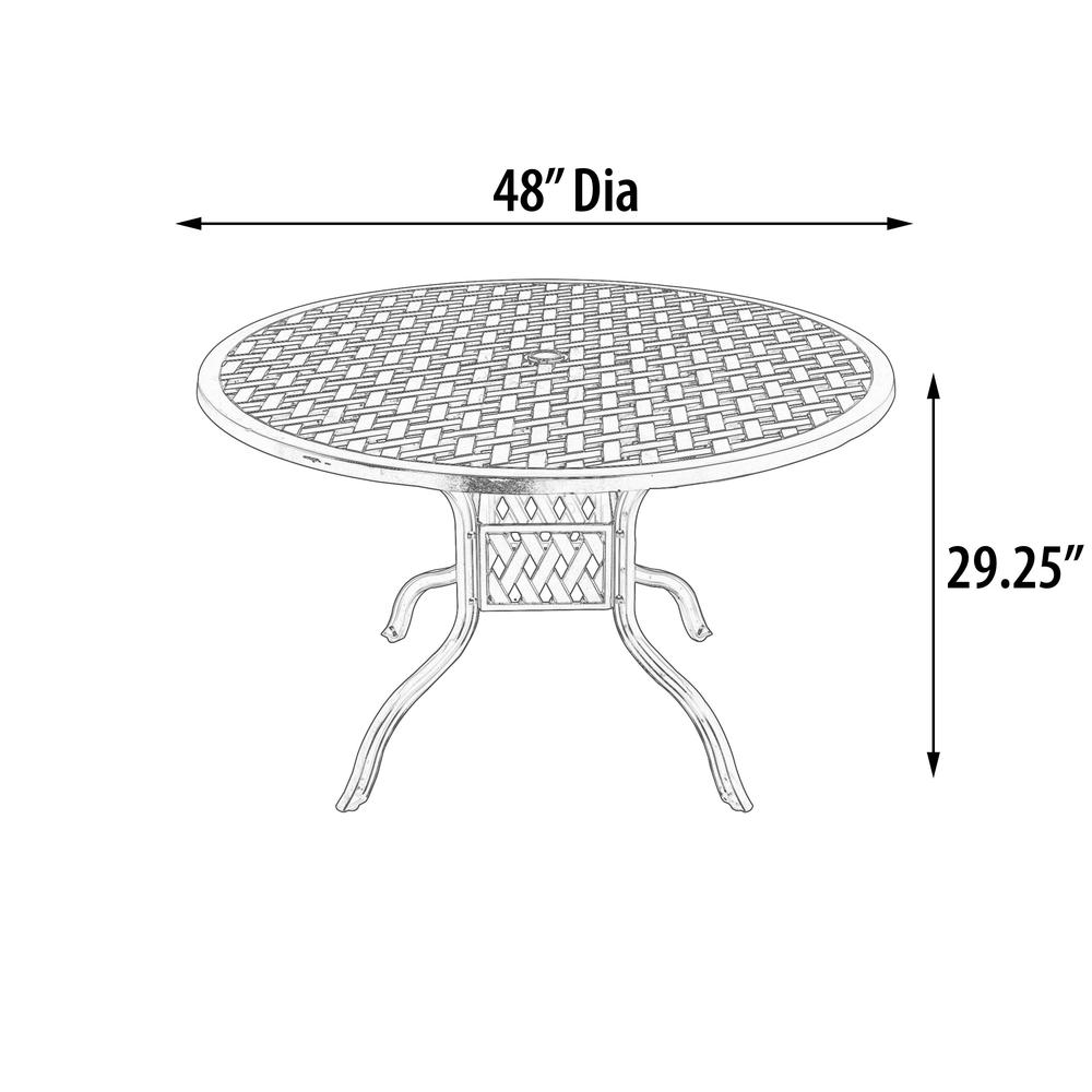 Savannah Outdoor Aluminum Round Dining Table