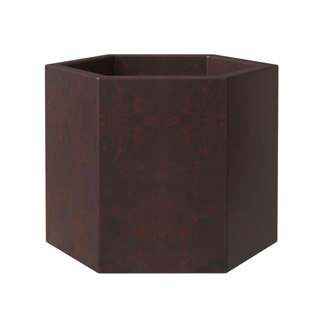 Thicket Series Poly Stone Planter in Brown 9 High