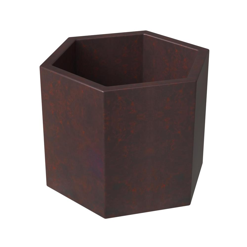 Thicket Series Poly Stone Planter in Brown 9 High