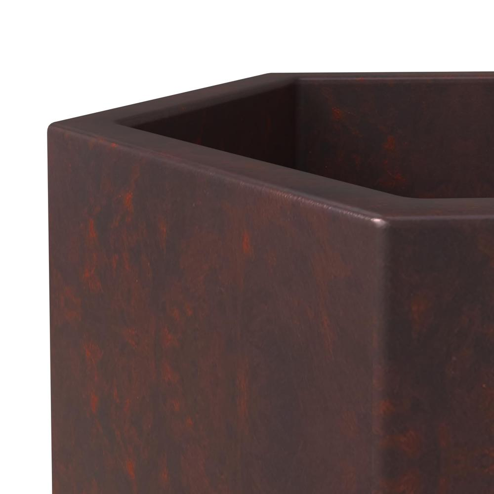 Thicket Series Poly Stone Planter in Brown 9 High