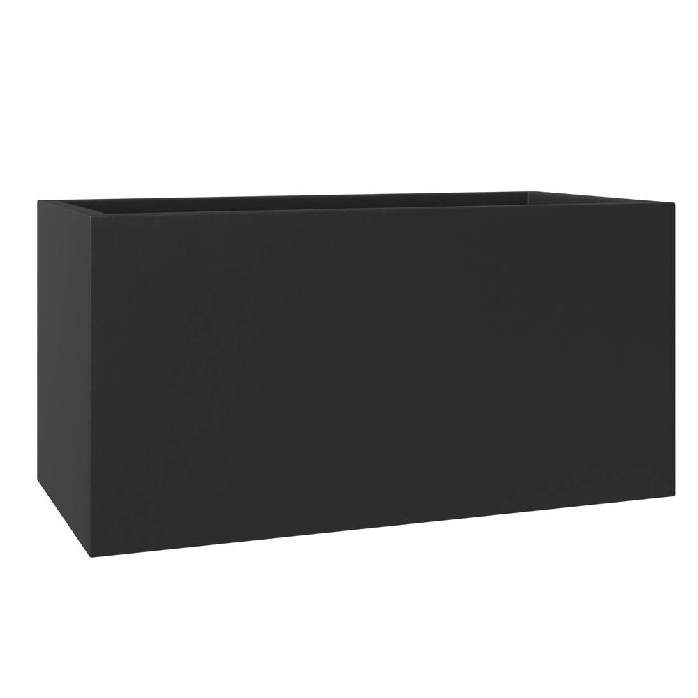 Bloom Series Poly Stone Planter 15.7" , 31.5" Long In Black