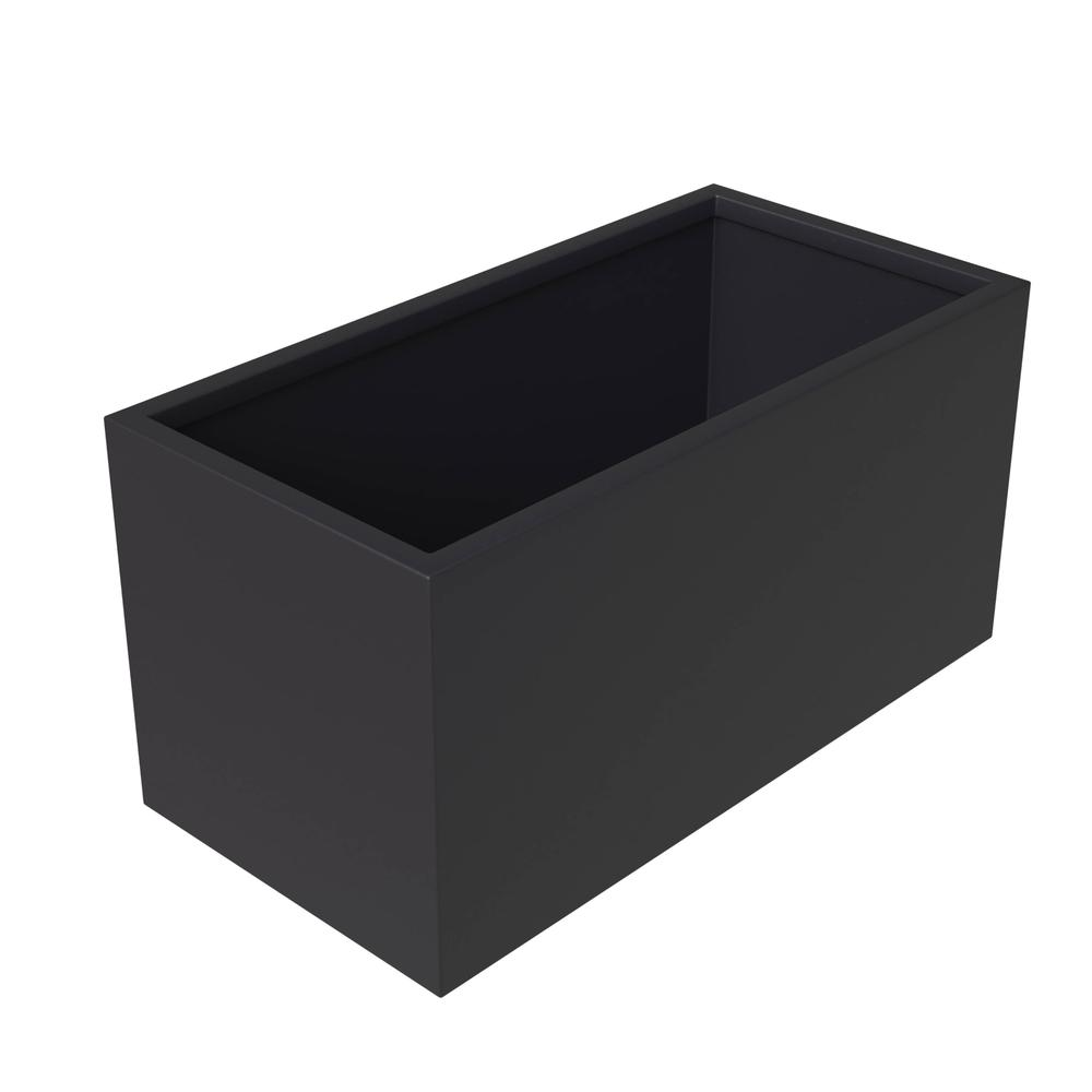 Bloom Series Poly Stone Planter 15.7" , 31.5" Long In Black