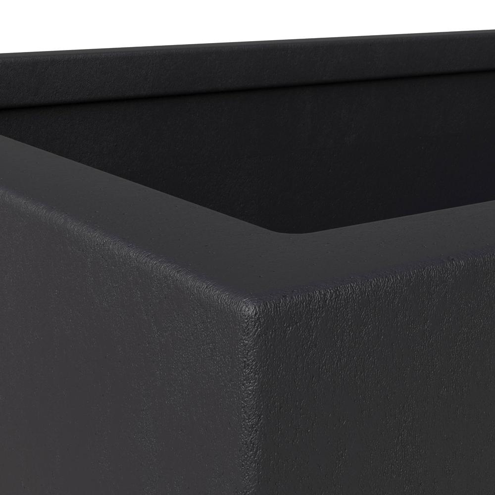 Bloom Series Poly Stone Planter 15.7" , 31.5" Long In Black