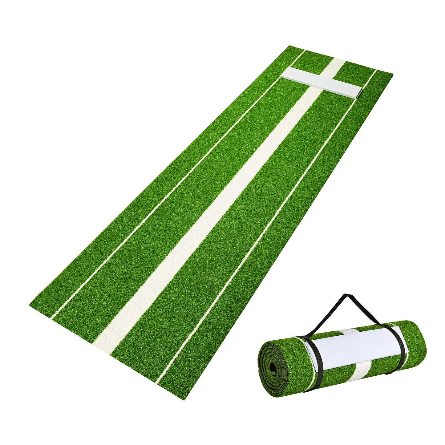 VEVOR Softball Pitching Mat, 10' x 3' Softball Pitching Mound, Antislip Antifade Rubber Softball Pitching Training Aid, Pitch Practice Mat for Pitchers Indoor Outdoor Pitching Practice, Green