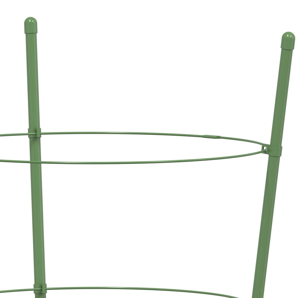 vidaXL Garden Plant Supports with 3 Rings 5 pcs Green 17.7" Steel